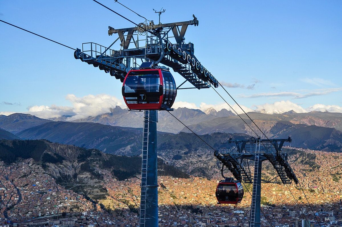 Seilbahn über La Paz in La Paz, Bolivien